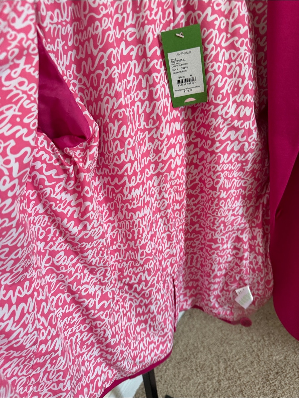 Lilly Pulitzer 🌸Women's Hot Pink Ponte Blazer Jacket - Picture 7 of 11